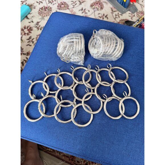 2" Silver Ring Curtain Rings for Clip-On Drapes 2" - Picture 5 of 5